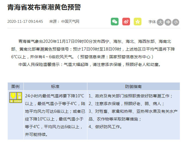 青海多地發(fā)布寒潮黃色預警!未來天氣...